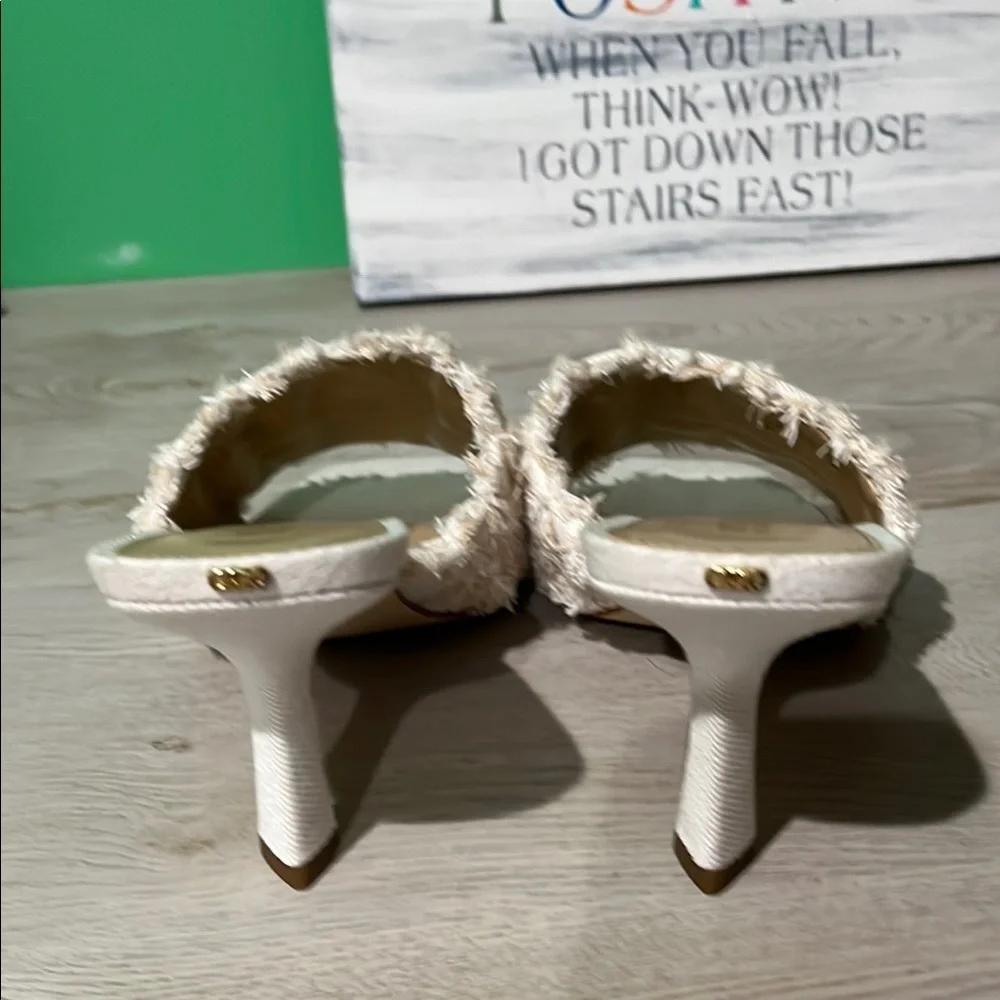 Michael Kors Cream Quilted Heeled Sandals size 6